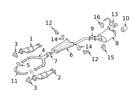 Exhaust Components for 2003 INFINITI G35 #1