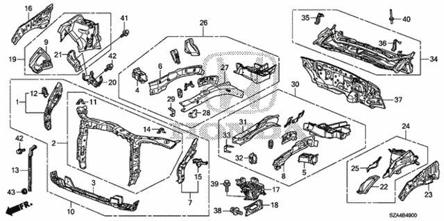 Front Bulkhead - Dashboard for 2012 Honda Pilot #0