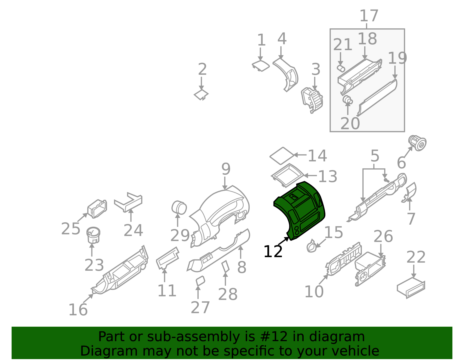 Nissan Instrument Panel Bezel - Dashboard Frame Trim - Part #68259 ...