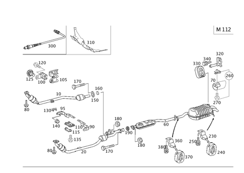 Exhaust System Used on Six-Cylinder Gasoline Vehicles for 2002 Mercedes-Benz C320 #0