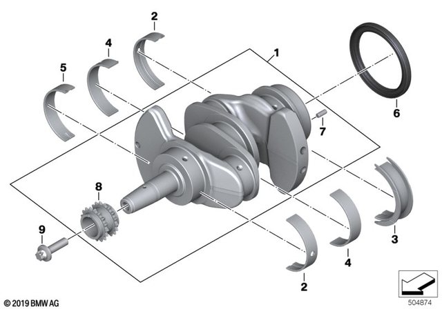 11218409717 - Engine: Main Bearing Shell/Green - Kl 2 for BMW-Motorrad Image