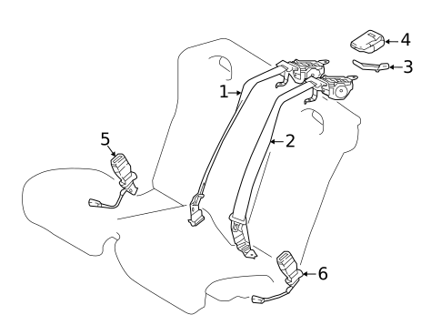 Rear Seat Belts for 2019 Lexus LC500 #0