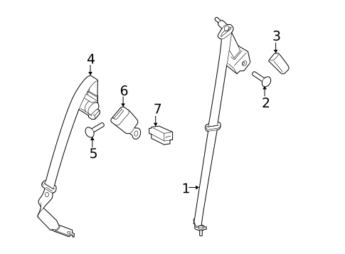Rear Seat Belts for 2021 Ford Edge #0