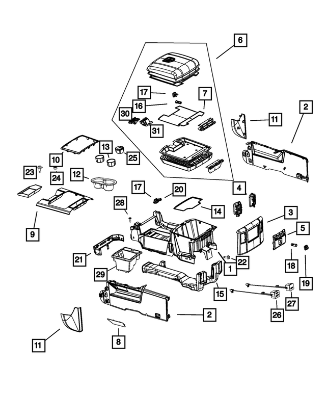 5MZ87HL1AA - Interior Trim: Base Console for Mopar Image image