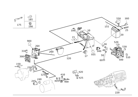 Battery, Starter and Alternator Line for 2009 Mercedes-Benz C350 #0