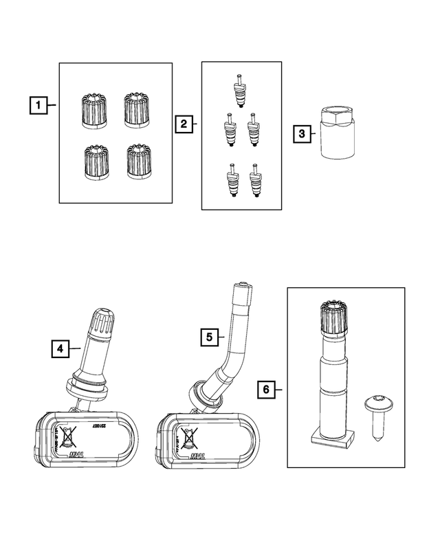 68206631AA - Wheels: Valve Stem Cap Kit for Mopar Image
