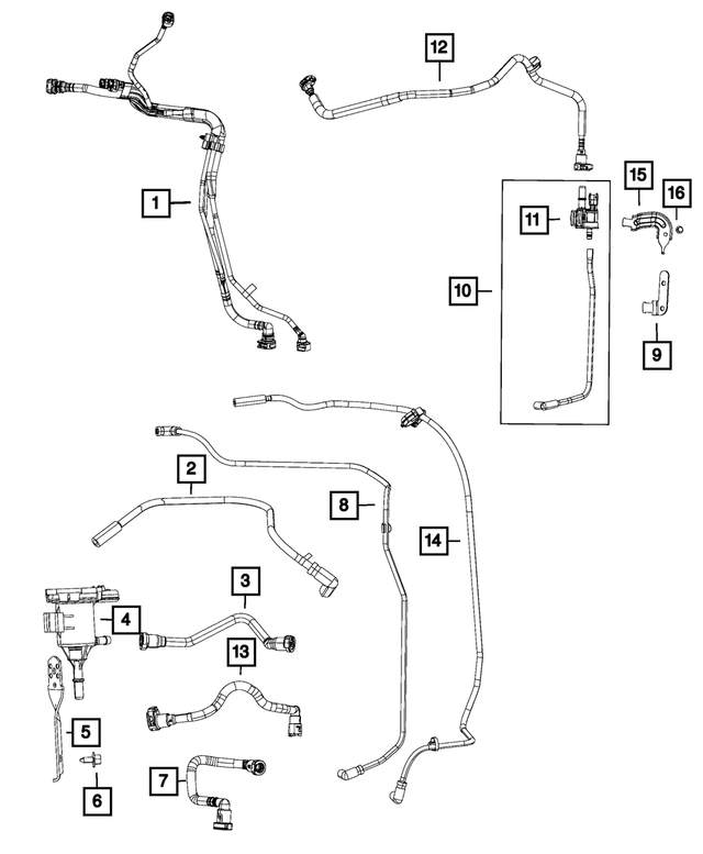 68072086AF - Emission Controls: Canister Purge Tube for Mopar Image image
