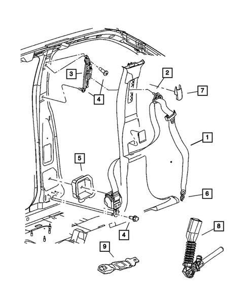Seat Belts - Front and Rear for 2006 Jeep Commander #1