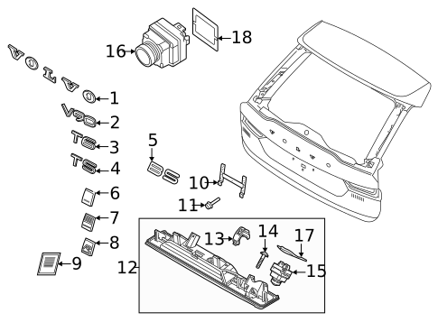 Exterior Trim - Lift Gate for 2017 Volvo V90 Cross Country #2