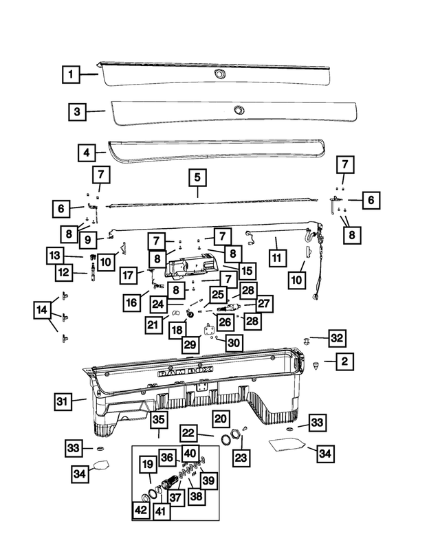 « 68204487AA – Body Sheet Metal Except Doors : Casier De Rangement Volet, Côté Gauche pour Mopar Image »