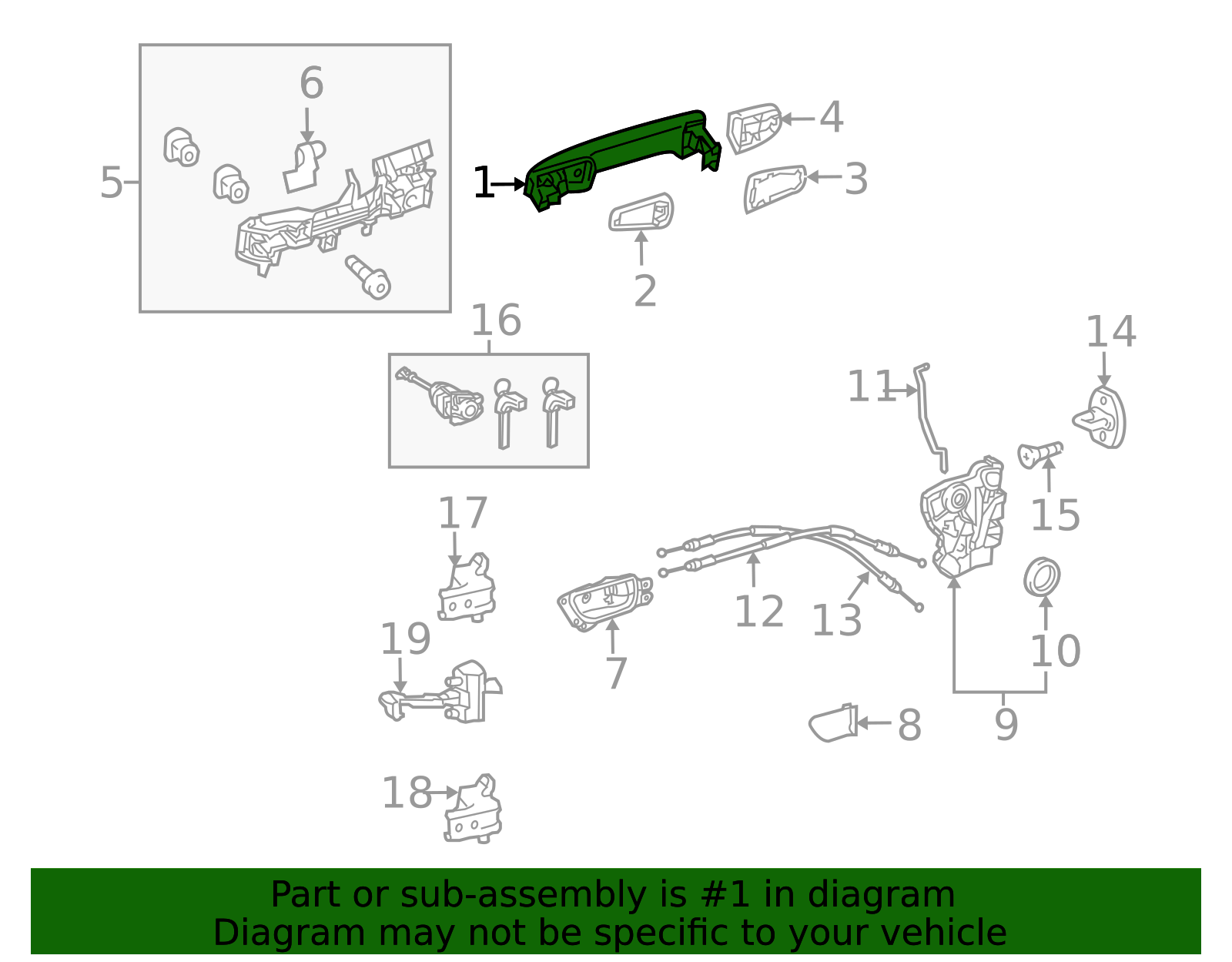 レクサス　部品 69210-60160-A0 - Handle, Outside 2010-2019 Lexus GX460 | Longo