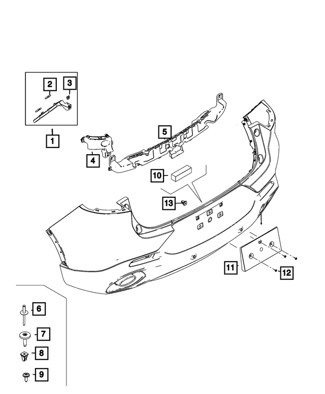 6511609AA - Frame, Bumper and Fascia: Plastic Snap-in Nut for Dodge: Hornet | Fiat: 500X | Jeep: Cherokee, Compass, Renegade, Wagoneer S Image