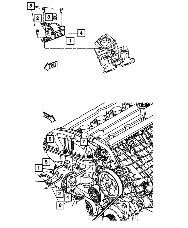 6104412AA - 2.4L Gas; Engine: Hex Head Bolt And Coned Washer, Mounting for Mopar Image