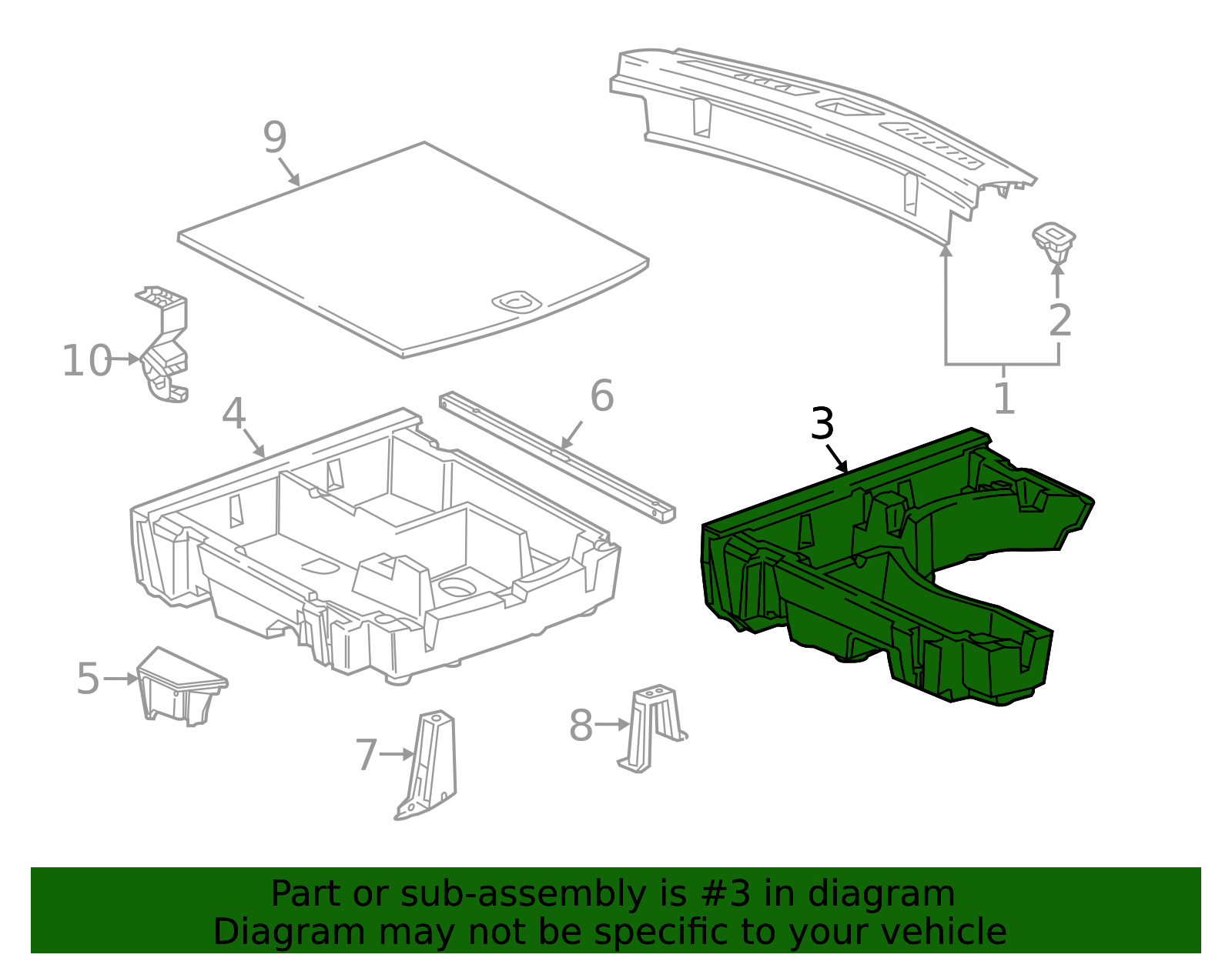 Strew Part Compartment 84901243 - High-Quality Rear Compartment Floor Stowage Compartment ...