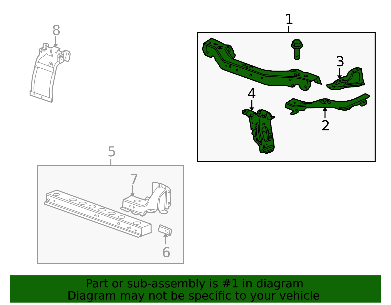 2010-2016 Cadillac SRX Front End Upper Tie Bar 20909169 | TascaParts.com