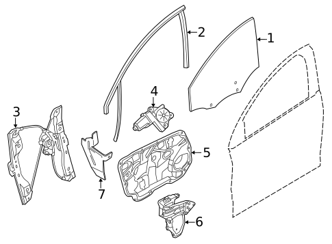 Glass - Front Door for 2016 Volvo V60 #0