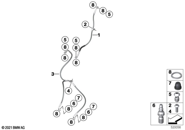 34327923135 - : Brake Line, Front Brake Circuit for BMW-Motorrad Image