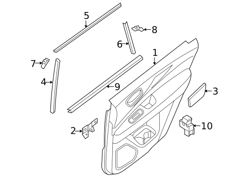 Interior Trim - Rear Door for 2013 INFINITI JX35 #0