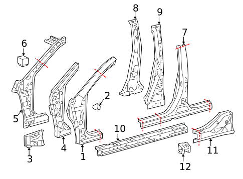 Center Pillar & Rocker for 2011 Toyota Camry #0