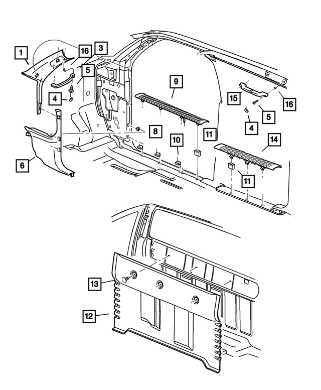 55361001AB - Interior Trim: Trim Panel Clip for Mopar Image