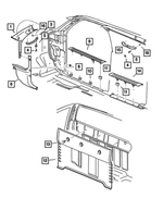 5HD41TL2AB - Interior Trim: A Pillar Molding, Left for Mopar Image