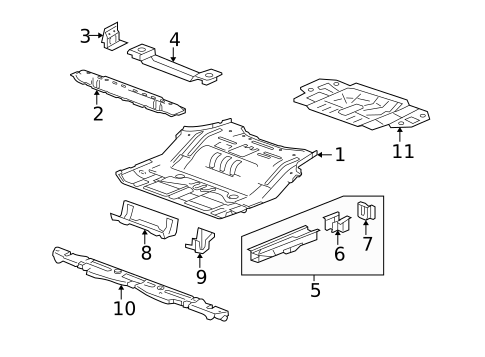 Rear Floor & Rails for 2008 Saturn Vue #1