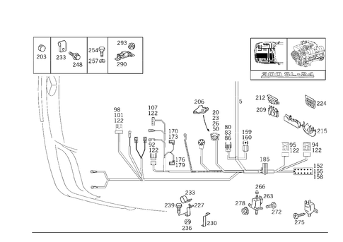 Engine Cable Harness for 1993 Mercedes-Benz 600SL #1
