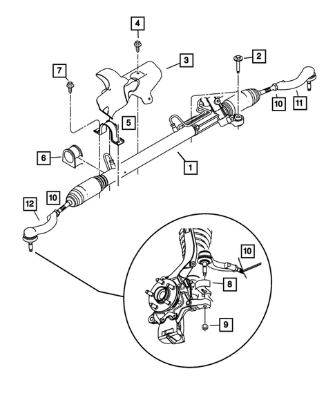 Steering Gear for 2006 Chrysler Sebring #0