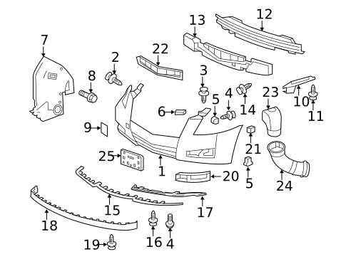 Bumper & Components - Front for 2008 Cadillac CTS #0