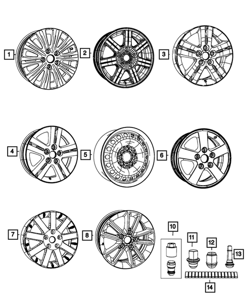 Wheels, Tires and Hardware for 2013 Chrysler Town & Country #0