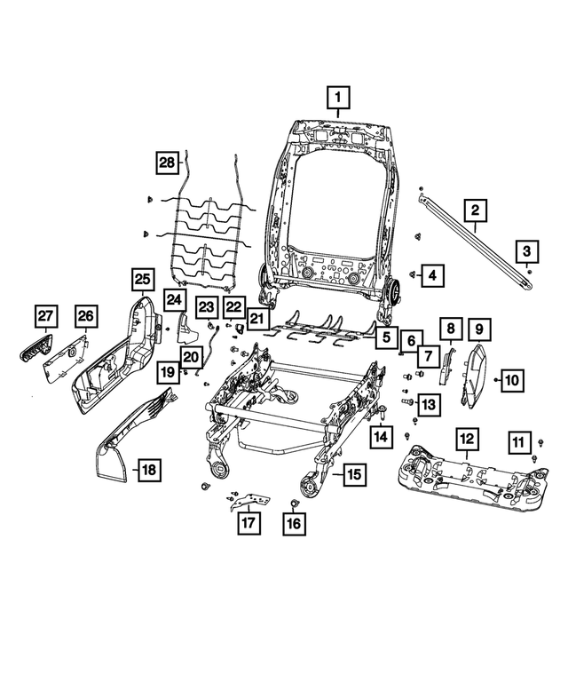 68050474AB - Interior Trim: Front Seat Back Frame for Mopar Image