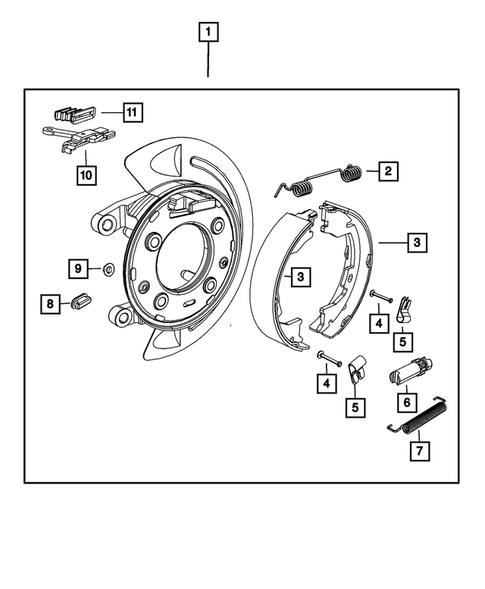 Parking Brake Level, Cables, and Rear Disc Park Brake Assembly for 2019 Ram 2500 #1