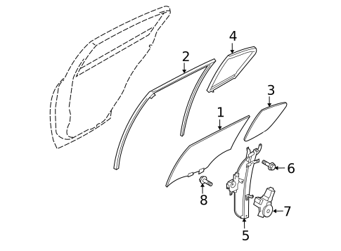Glass - Rear Door for 2008 INFINITI G35 #0