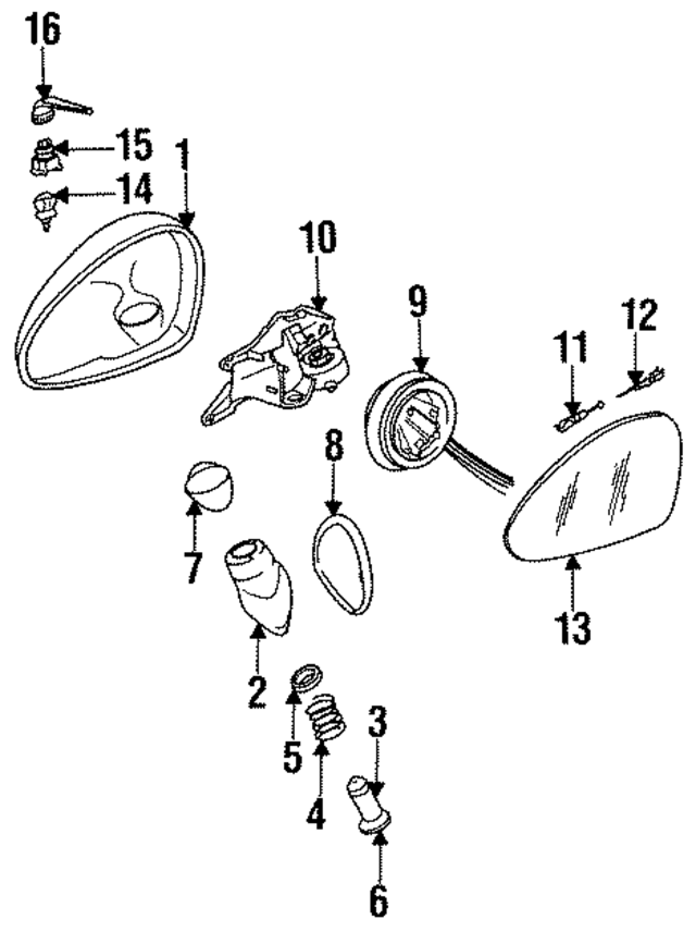 96573124303G2L - Body: Mirror Housing for Porsche Image