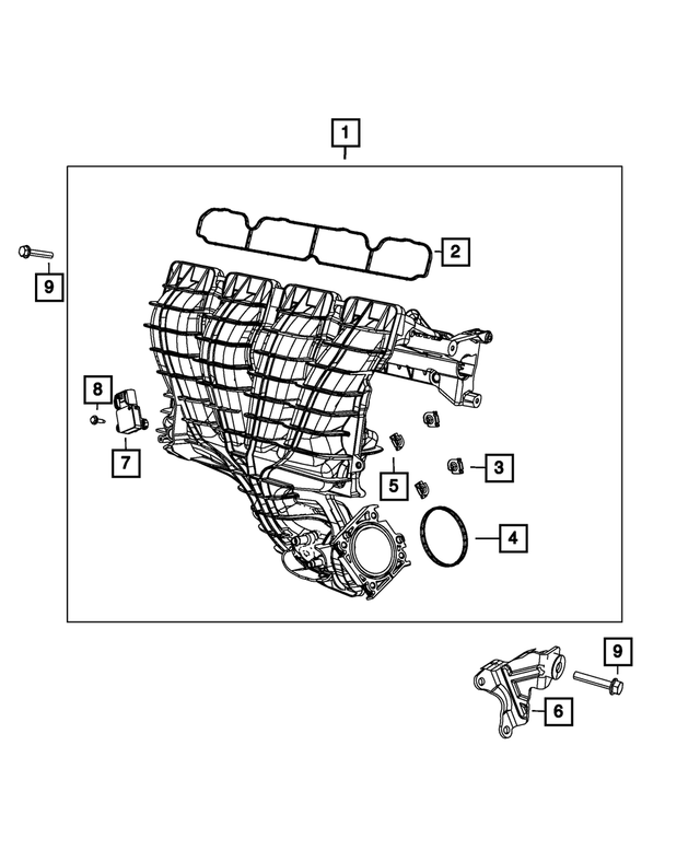 4884871AB - 2.0L DOHC 16V E22; Engine: Throttle Body Support Bracket for Chrysler: 200, Sebring | Dodge: Avenger, Caliber, Journey | Jeep: Compass, Patriot Image
