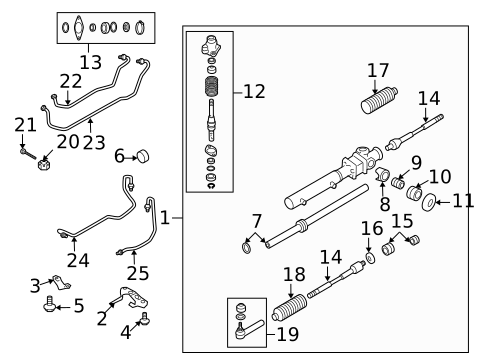 Steering Gear & Linkage for 2009 Subaru Outback #0