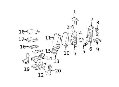 Passenger Seat Components for 2007 Toyota Tundra #1