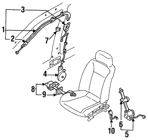 Front Seat Belts for 1991 INFINITI G20 #0