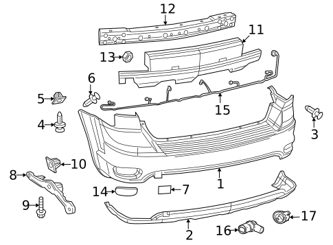 Bumper & Components - Rear for 2018 Dodge Journey #0