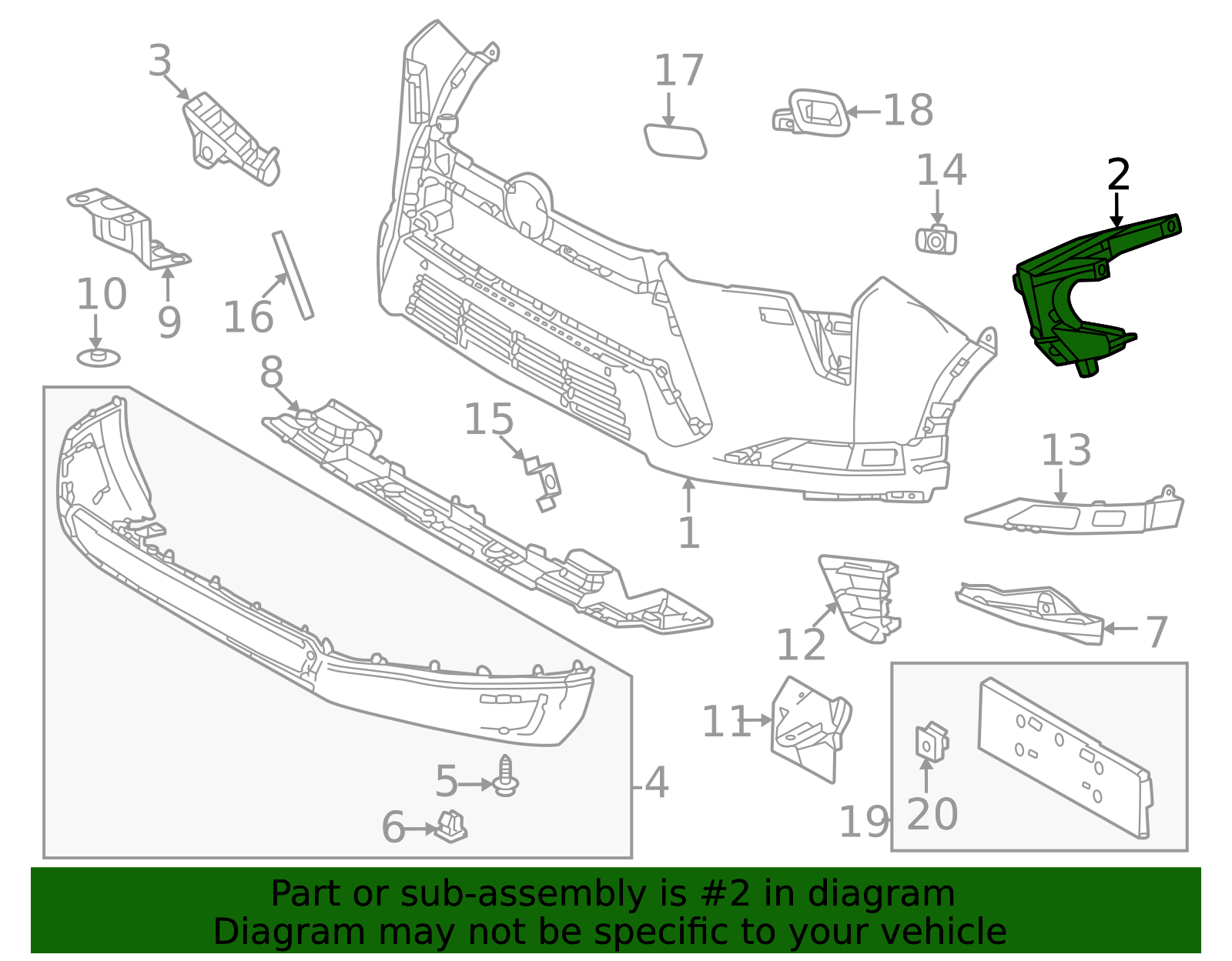 2024-2025 Lexus GX550 Bumper Cover Reinforcement 52125-60180 | OEM