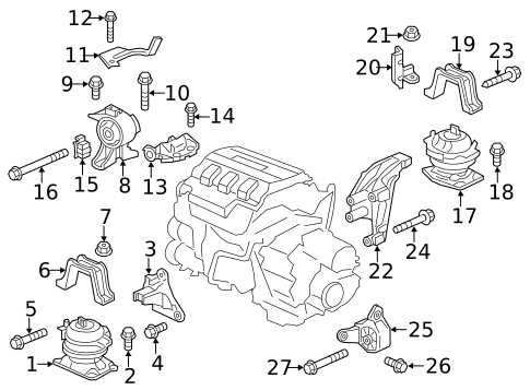 Engine & Trans Mounting for 2017 Honda Odyssey #0