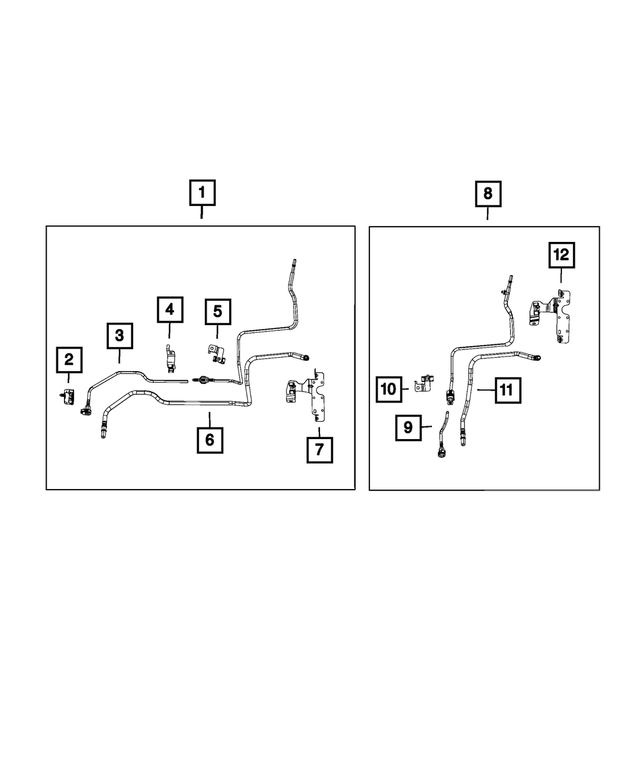 68468162AC - Fuel and Accelerator Pedal: Fuel Supply And Vapor Line Bundle for Mopar Image