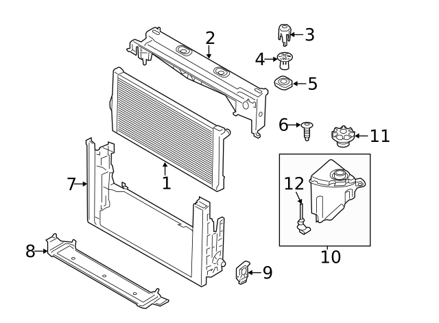 7146981767 - Belts &amp; Cooling: Radiator Support Panel Clip for BMW Image