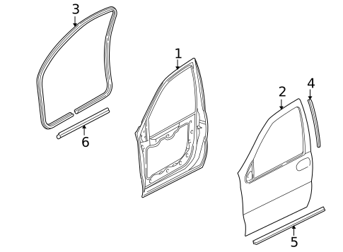 Door & Components for 2003 Chevrolet Venture #1