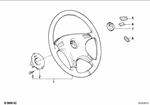 32331158707 - Steering: Leather Steering Wheel for BMW: 525i, 535i, 735i, 735iL, 750iL Image image