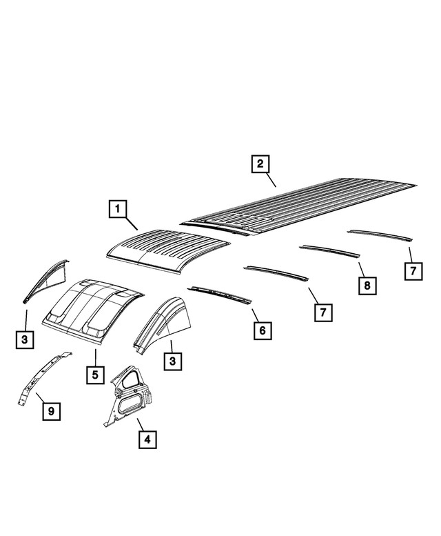 « 68134120AA – Body Sheet Metal Except Doors : Toit Panneau pour Mopar Image »