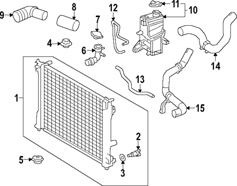 Radiator & Components for 2024 Lexus RX450h+ #1