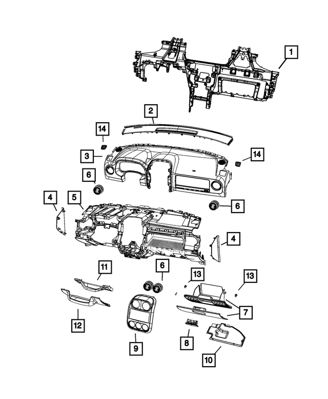 4664365AB - Interior Trim: Instrument Panel Closeout Panel for Mopar Image image