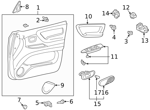 Interior Trim - Front Door for 2005 Lexus LX470 #0