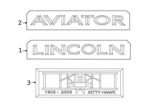 Exterior Trim - Lift Gate for 2005 Lincoln Aviator #0